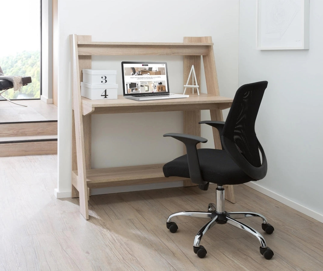wooden office desk in home office